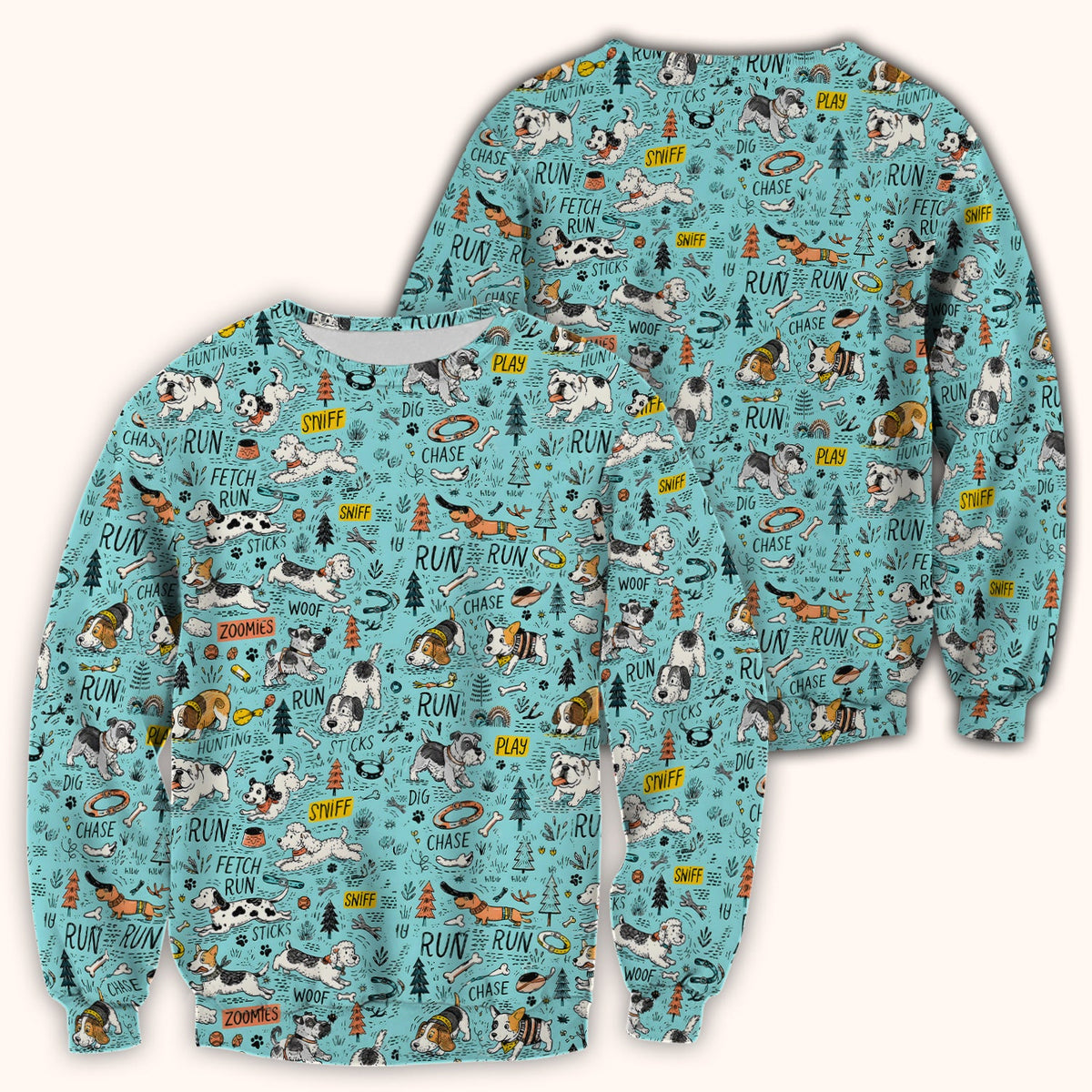 Cartoon Puppy Adventure Nurse Scrub Top