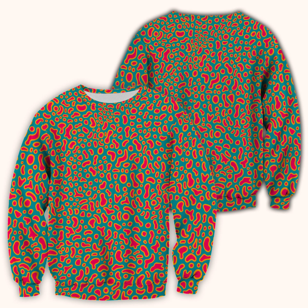 Colorful Abstract Leopard Nurse Scrub Top