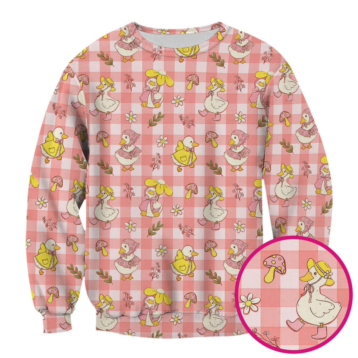 Duck Outfit Gingham Nurse Scrub Top