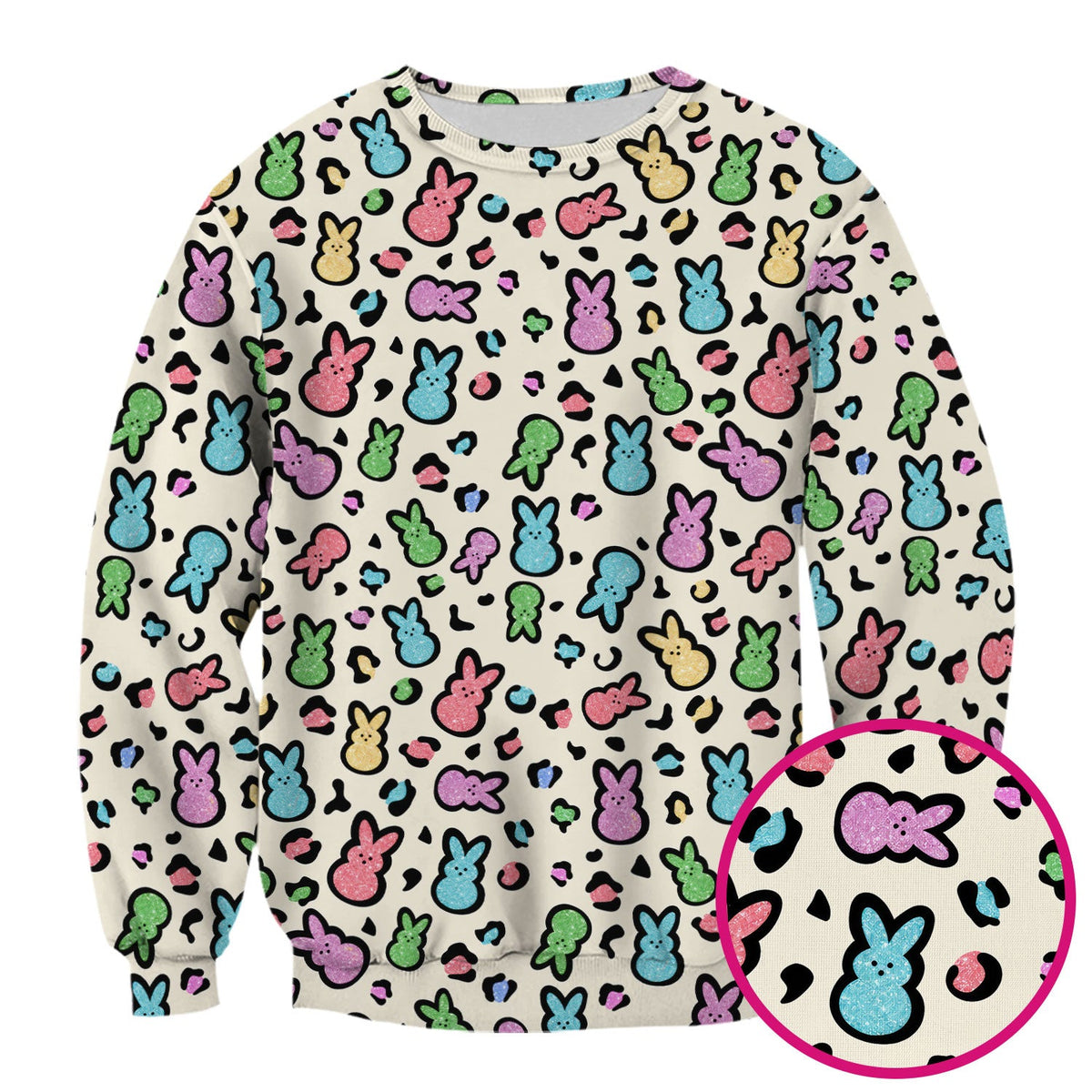 Pastel Bunny Nurse Scrub Top