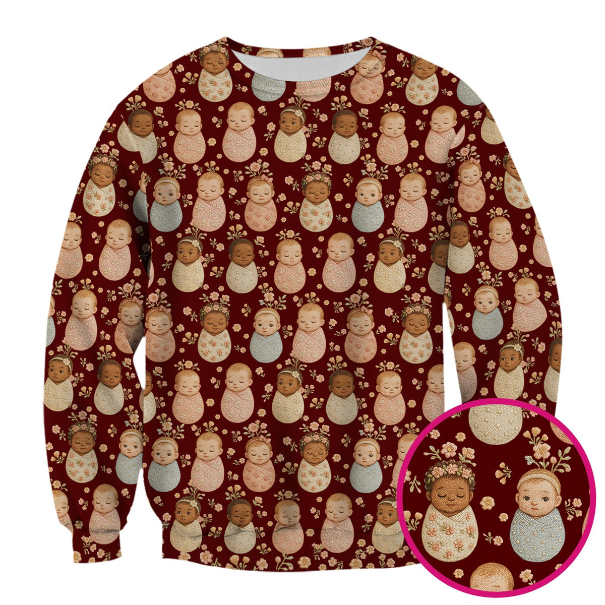 Sweet Newborn Baby Floral Nurse Scrub Top