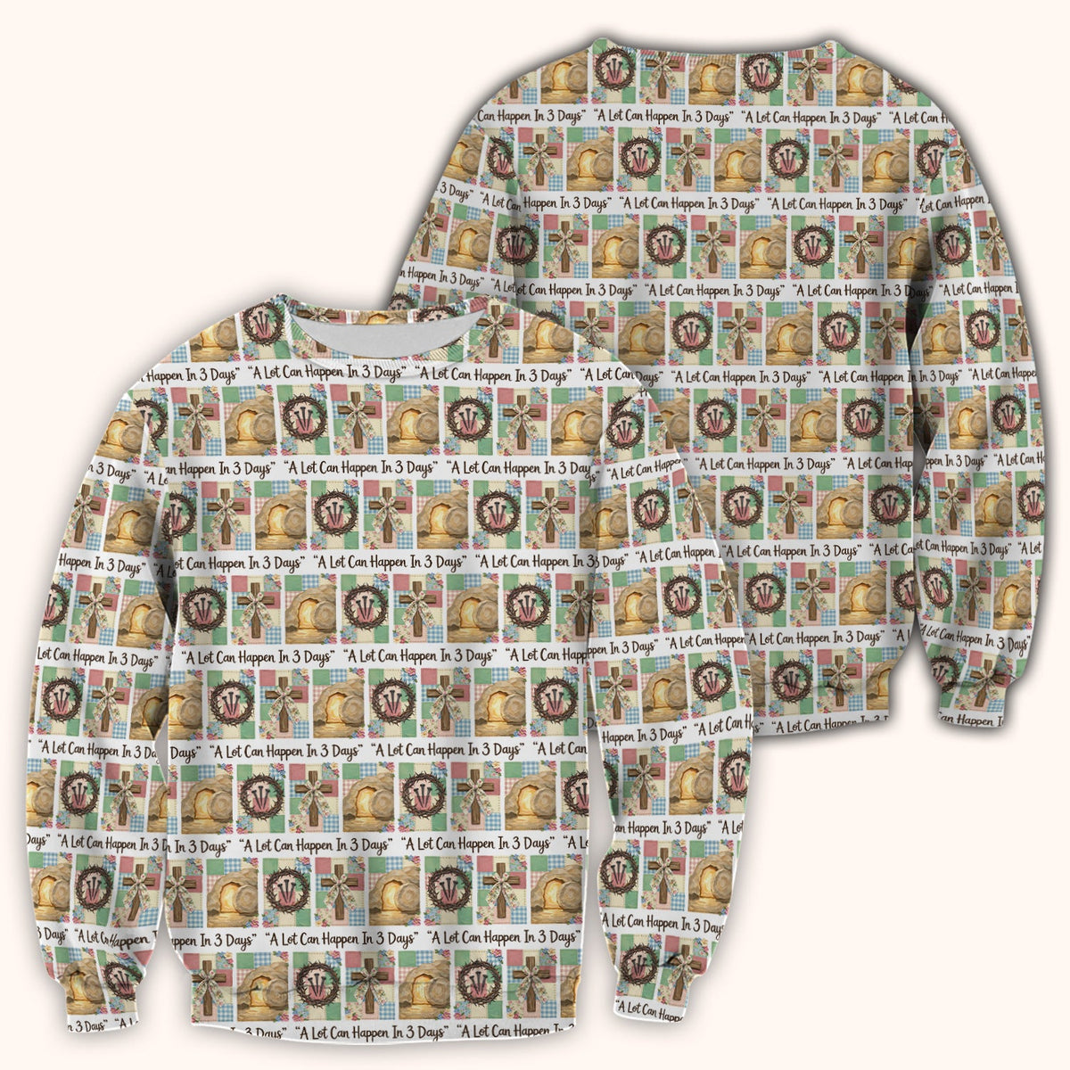 Christian Easter Cross Nurse Scrub Top