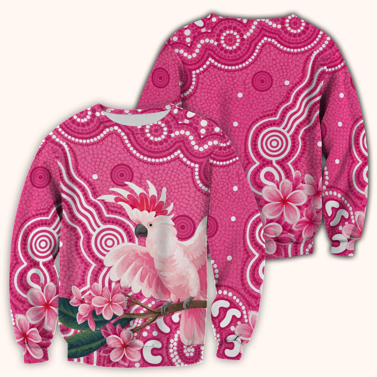Pink Cockatoo Floral Dot Nurse Scrub Top