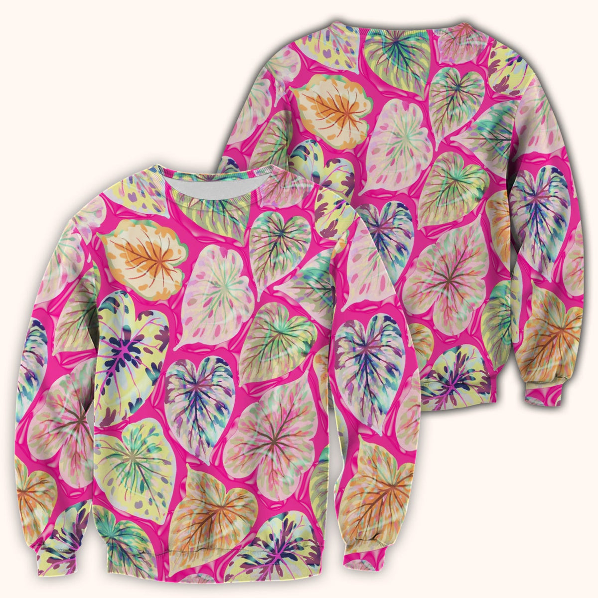 Tropical Colorful Leaf Nurse Scrub Top