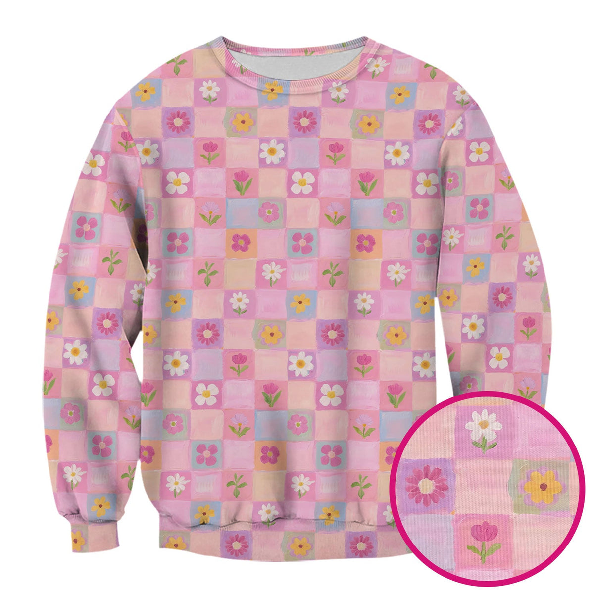 Lovely Pastel Floral Patchwork Nurse Scrub Top