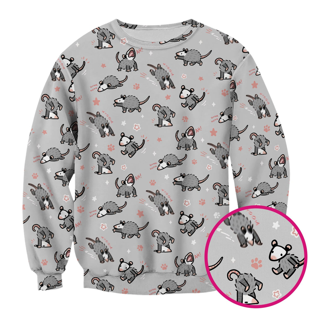 Cartoon Opossum Nurse Scrub Top