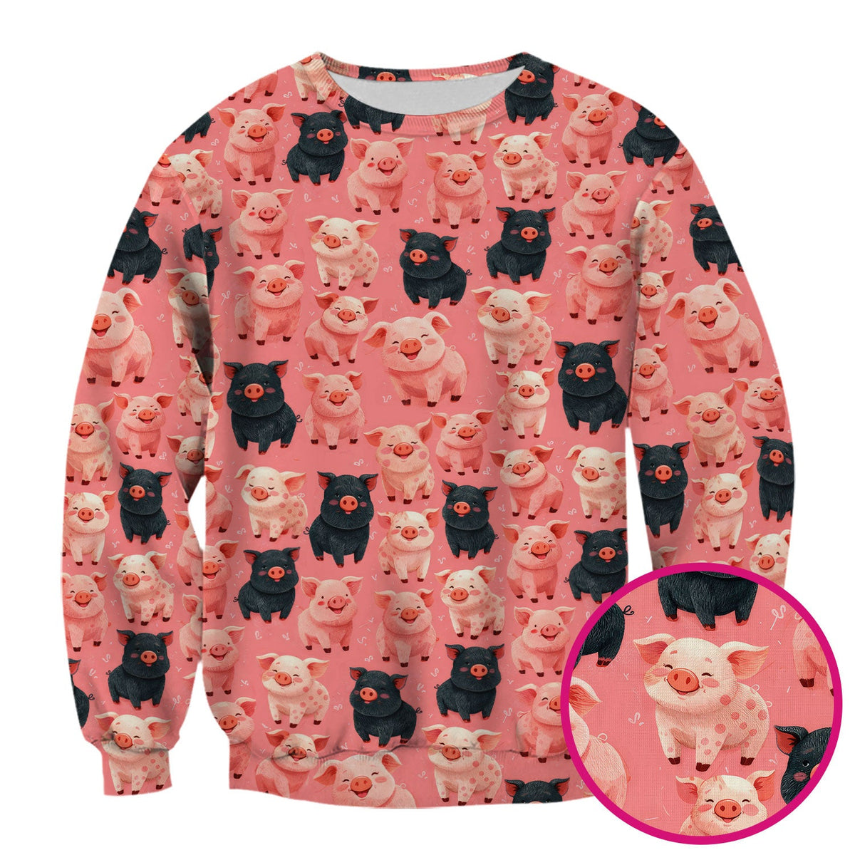 Cartoon Pig Nurse Scrub Top