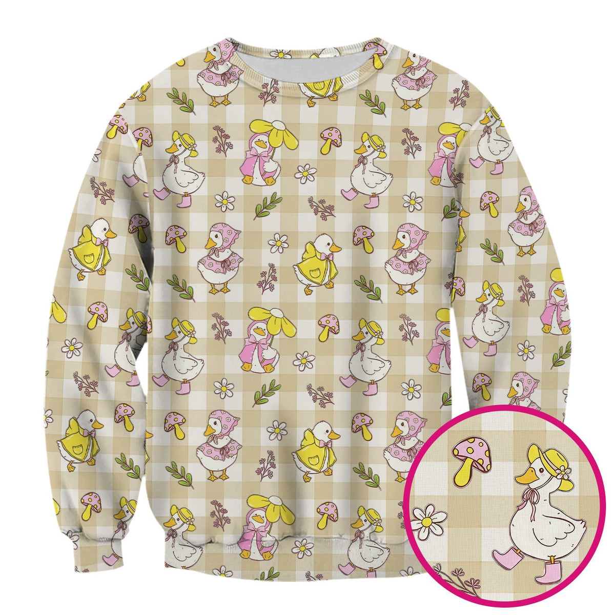 Duck Outfit Gingham Nurse Scrub Top