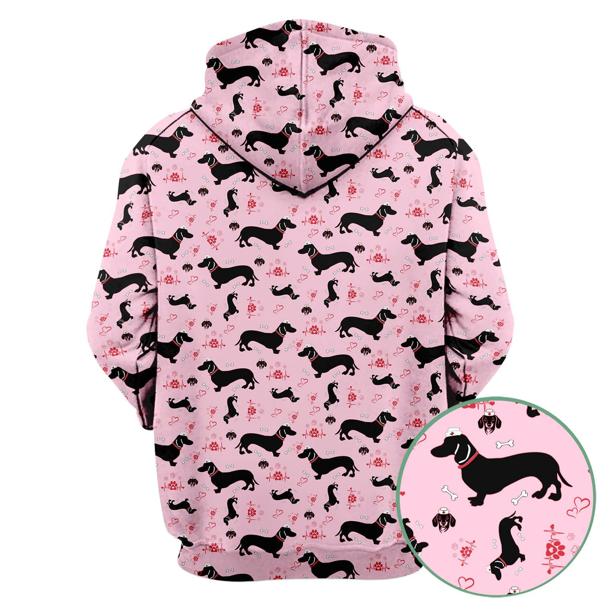 Dachshund Scrub Top - Cute Dog Print Scrubs for Women, Men Multi Color - Animal Scrub Shirt Gift for Nurse, CNA, RN, Doctor