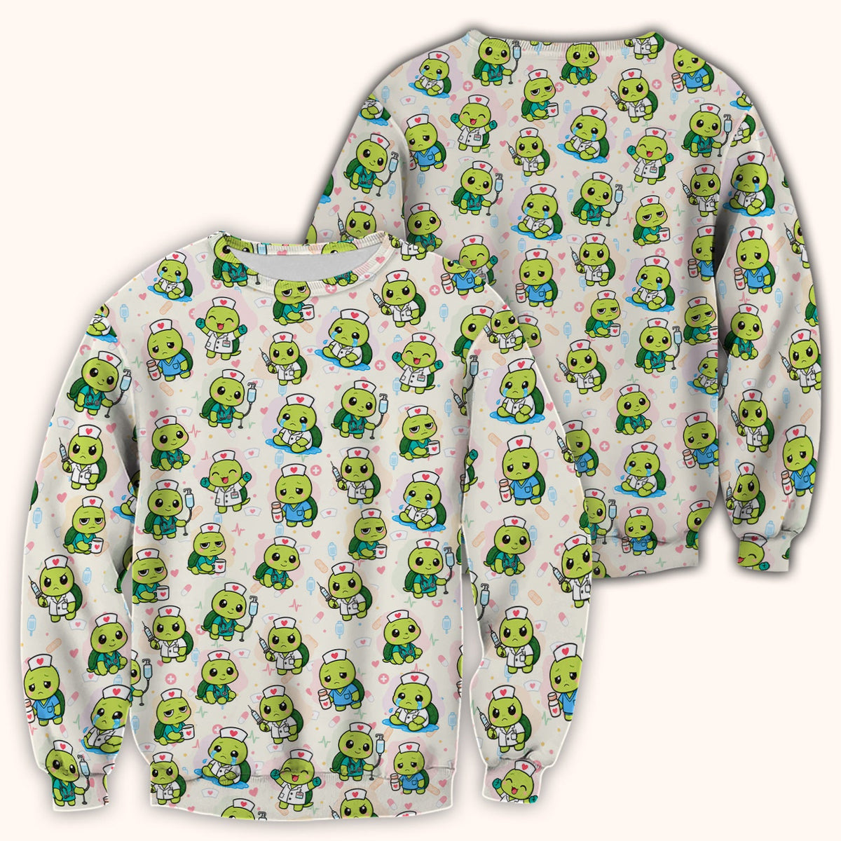 Turtle Medical Icons Nurse Scrub Top