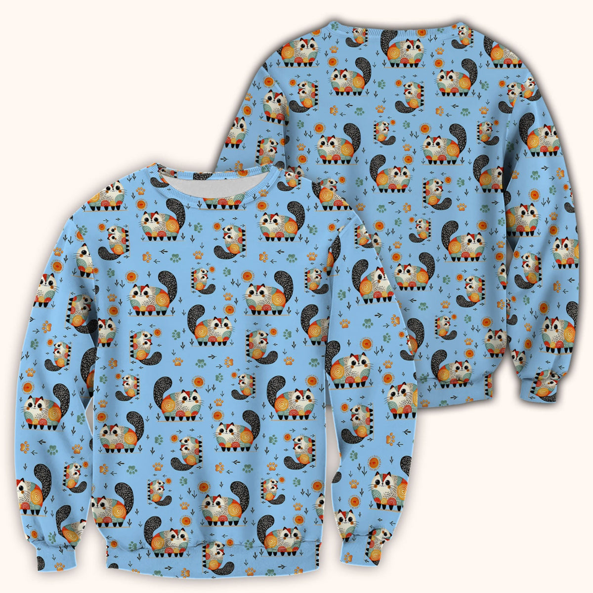 Cat Illustration Nurse Scrub Top