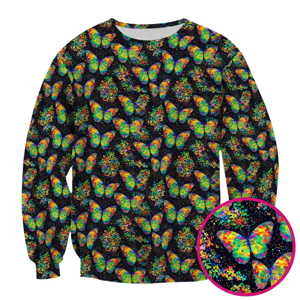 Rainbow Butterfly Galaxy Nurse Scrub Top