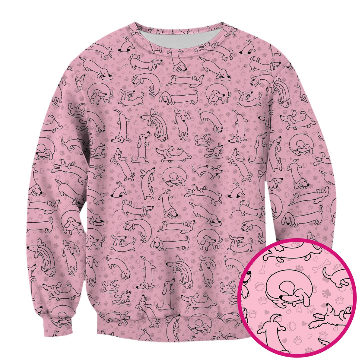 Dachshund Line Art Nurse Scrub Top
