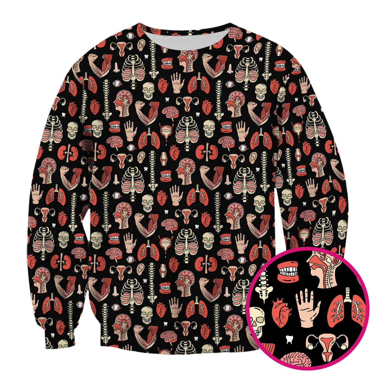 Human Anatomy Body Parts Nurse Scrub Top