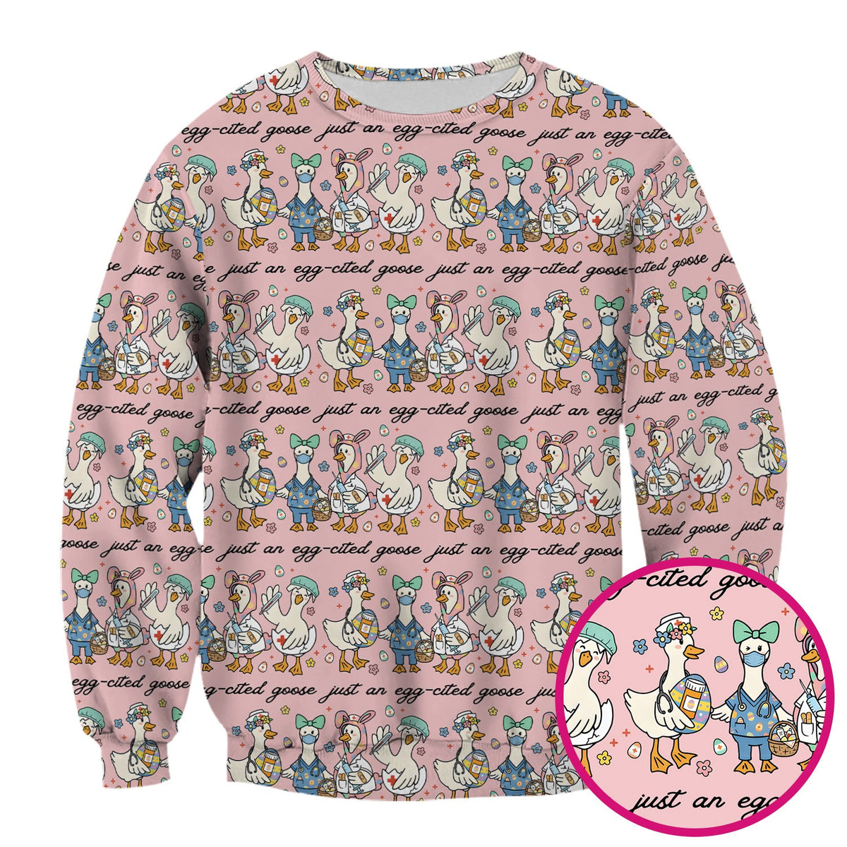 Easter Goose Nurse Scrub Top