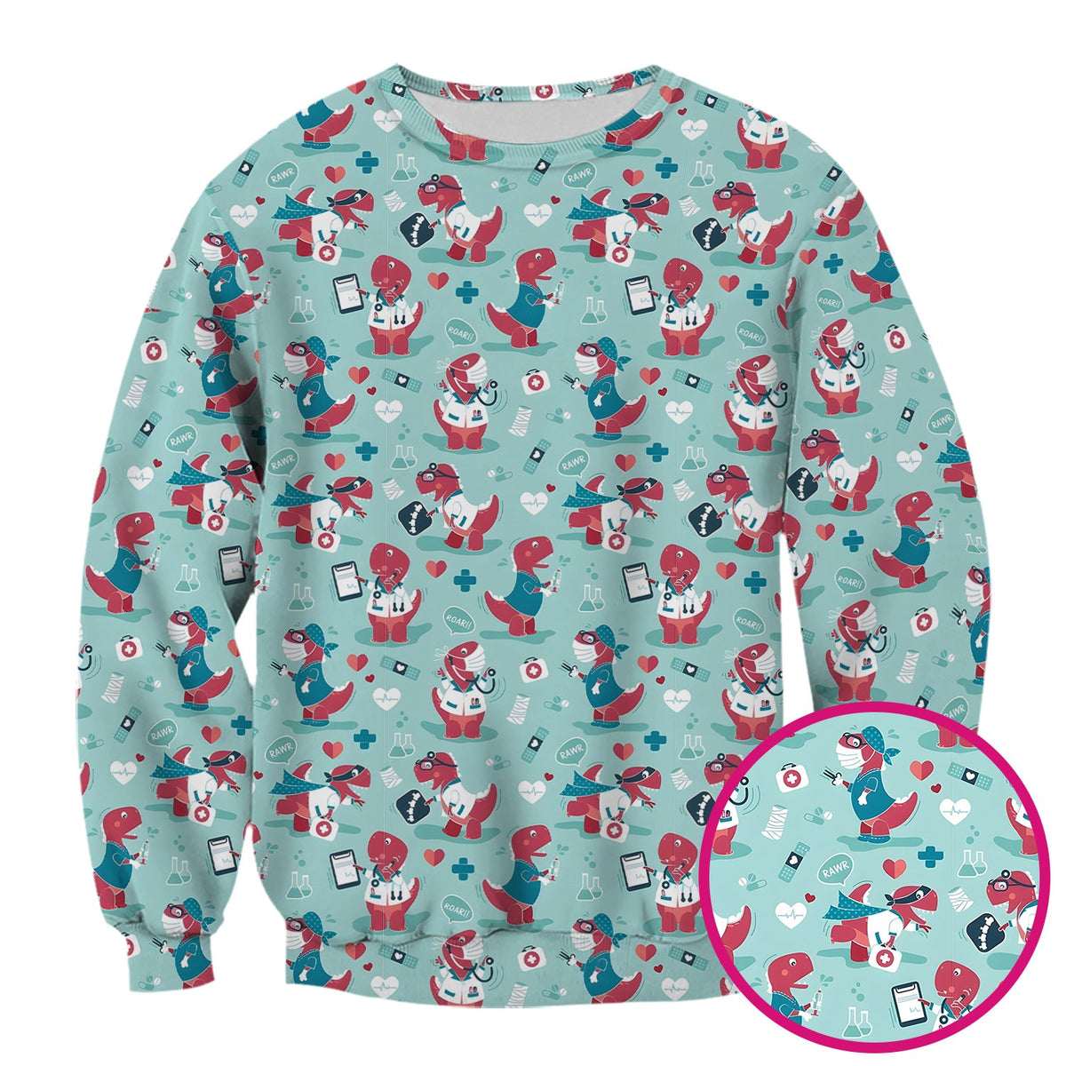 Dinosaur Doctor Nurse Scrub Top