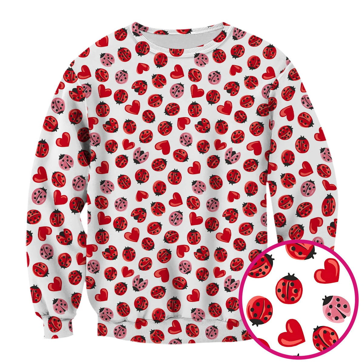 Ladybug Red Heart Nurse Scrub Top