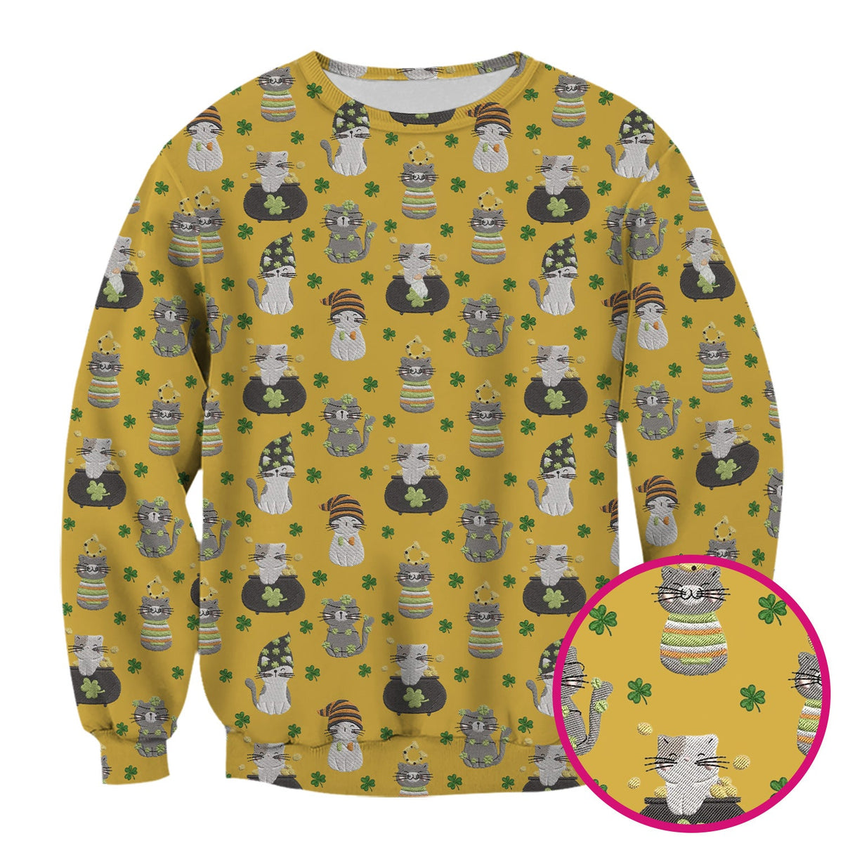 St Patrick Lucky Cat Shamrock Nurse Scrub Top