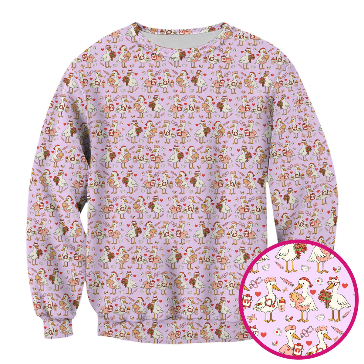 Valentine Goose Nurse Scrub Top