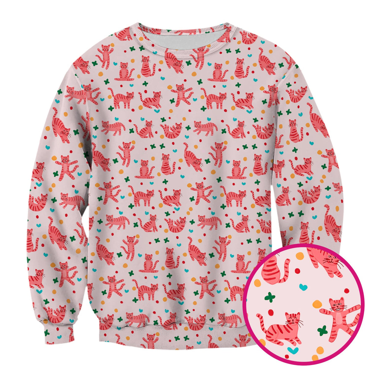 Pink Cat Nurse Scrub Top