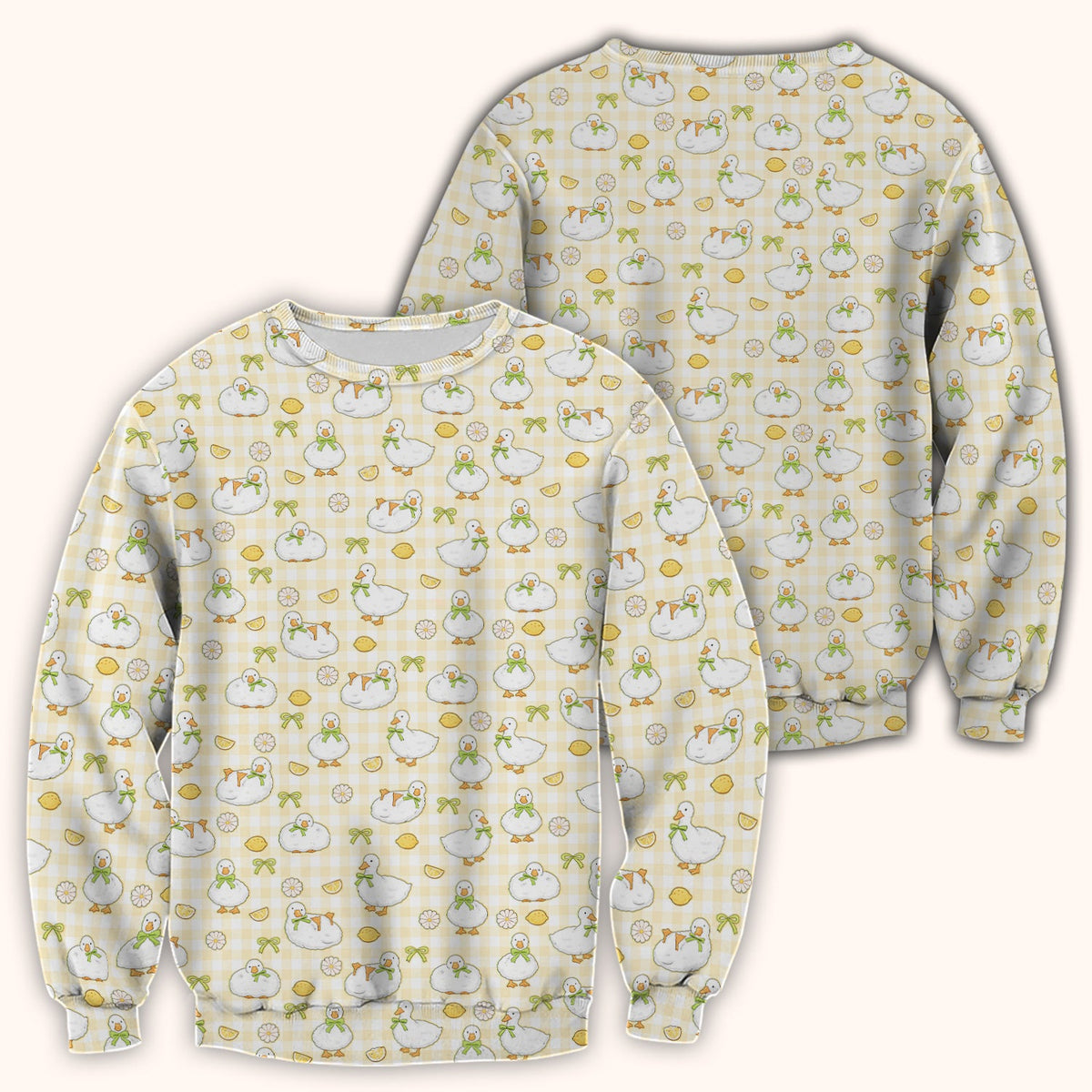 Adorable Ducks Lemon Daisy Nurse Scrub Top