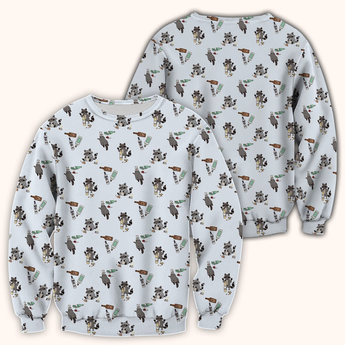 Messy Drunk Raccoon Nurse Scrub Top