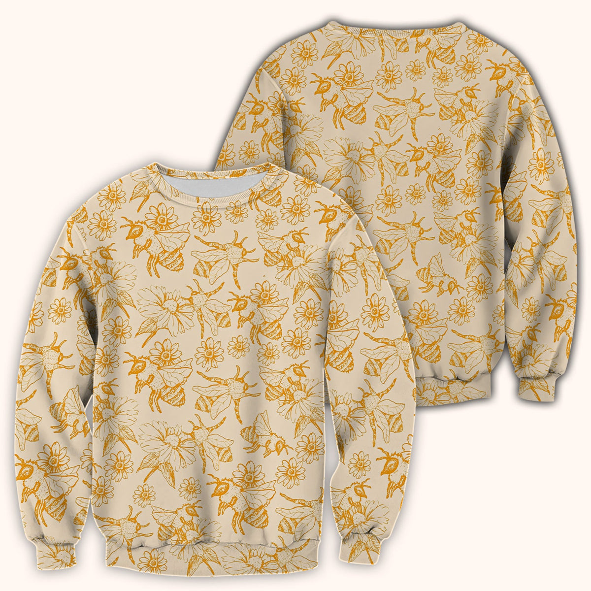 Honey Bee Flower Sketch Nurse Scrub Top