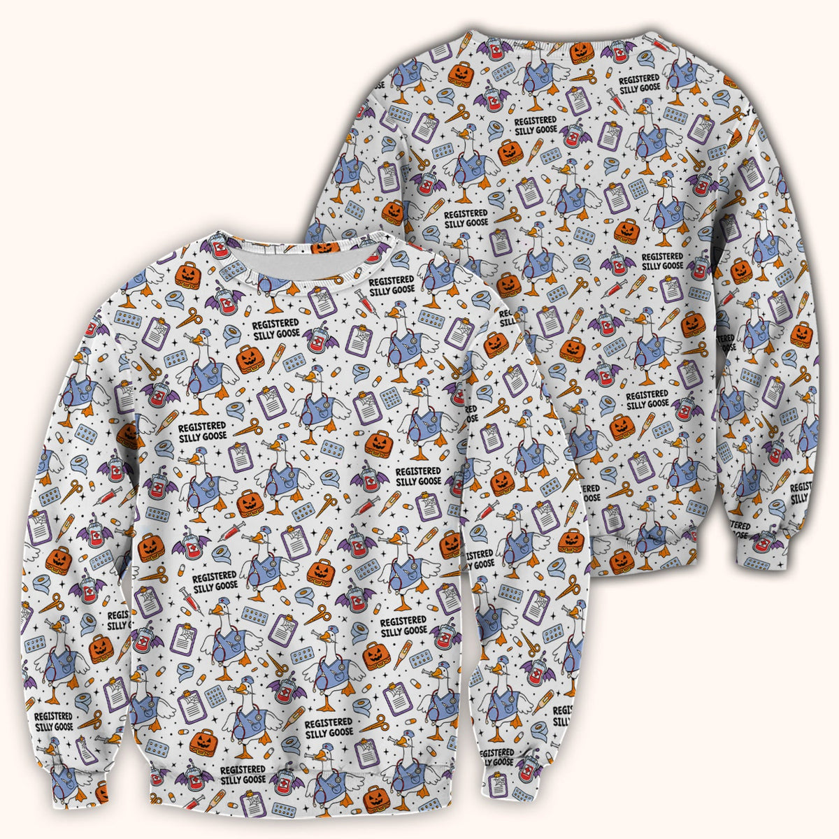 Registered Silly Goose Nurse Scrub Top - Halloween Gift
