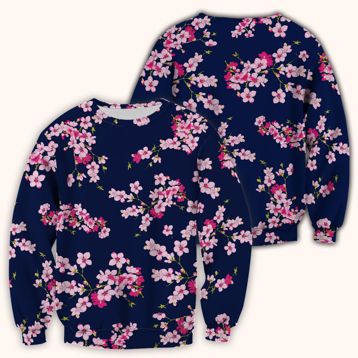 Elegant Cherry Blossom Nurse Scrub Top