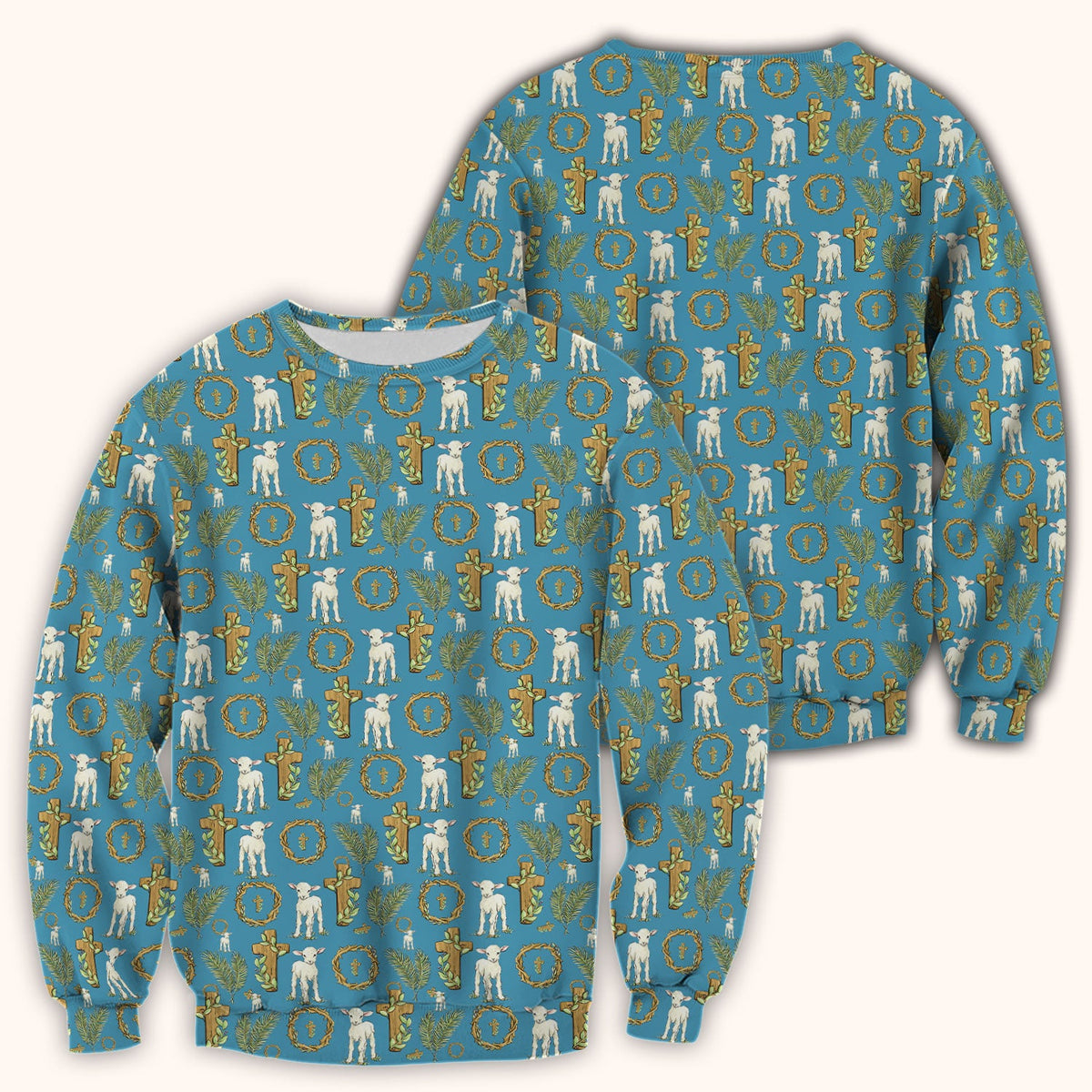 Faith Lamb Cross Nurse Scrub Top