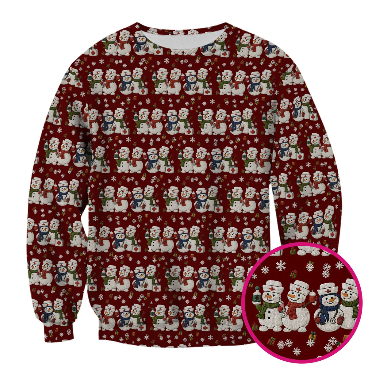 Snowman Nurse Scrub Top - Christmas Gift