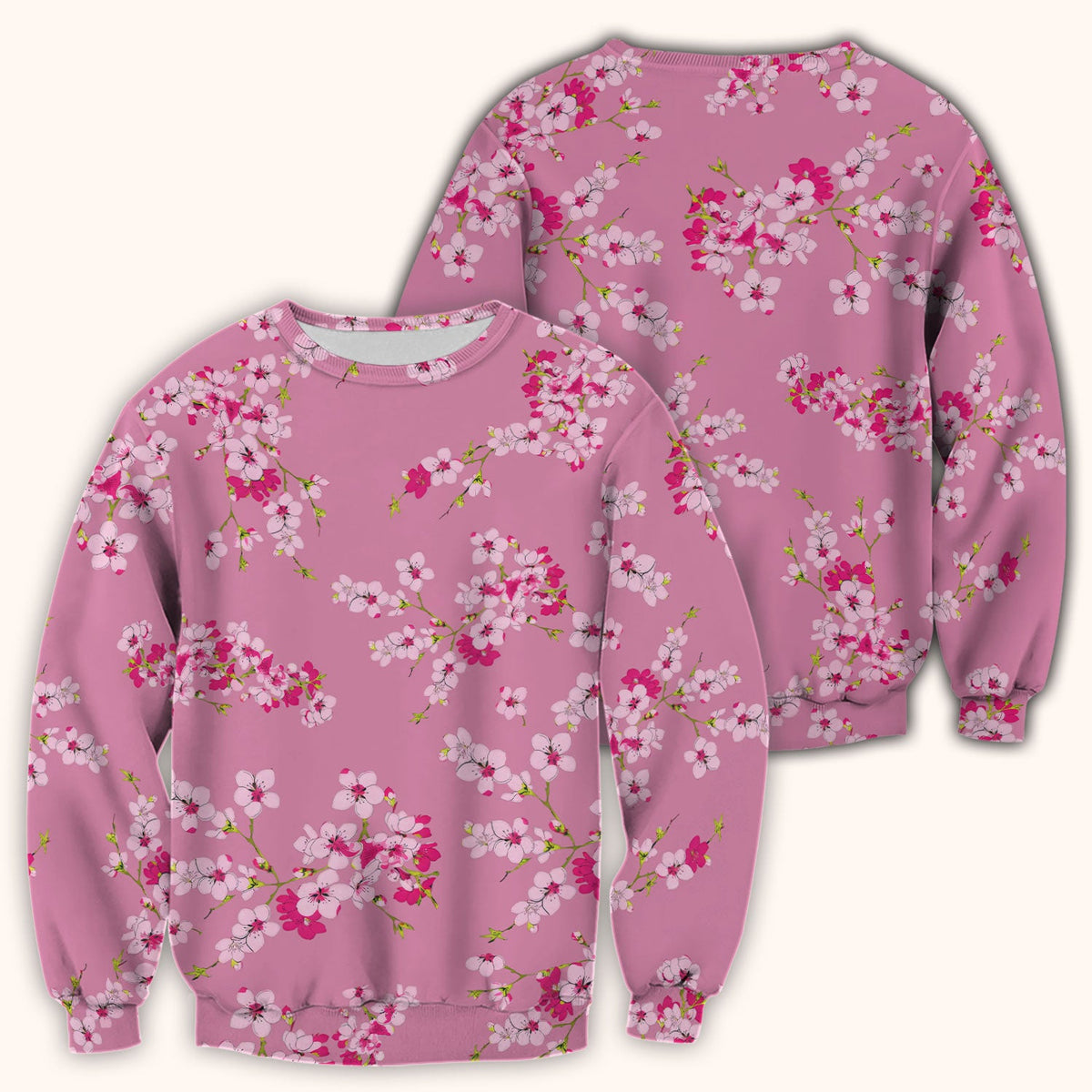 Elegant Cherry Blossom Nurse Scrub Top