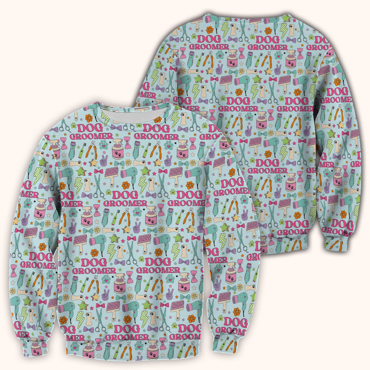 Dog Groomer Tools Nurse Scrub Top