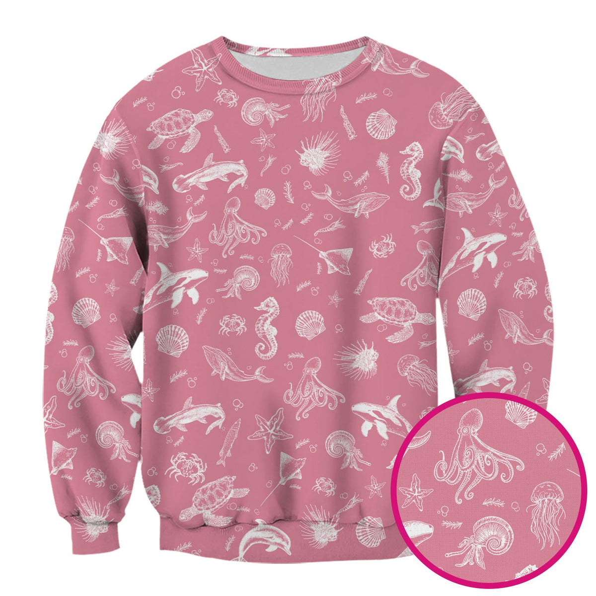 Marine Sea Life Nurse Scrub Top