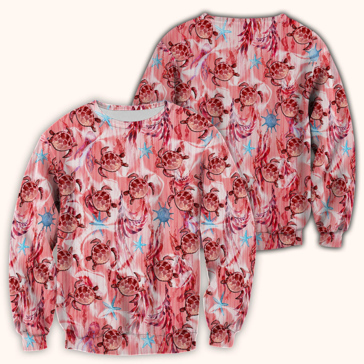 Pink Sea Turtle Ocean Nurse Scrub Top