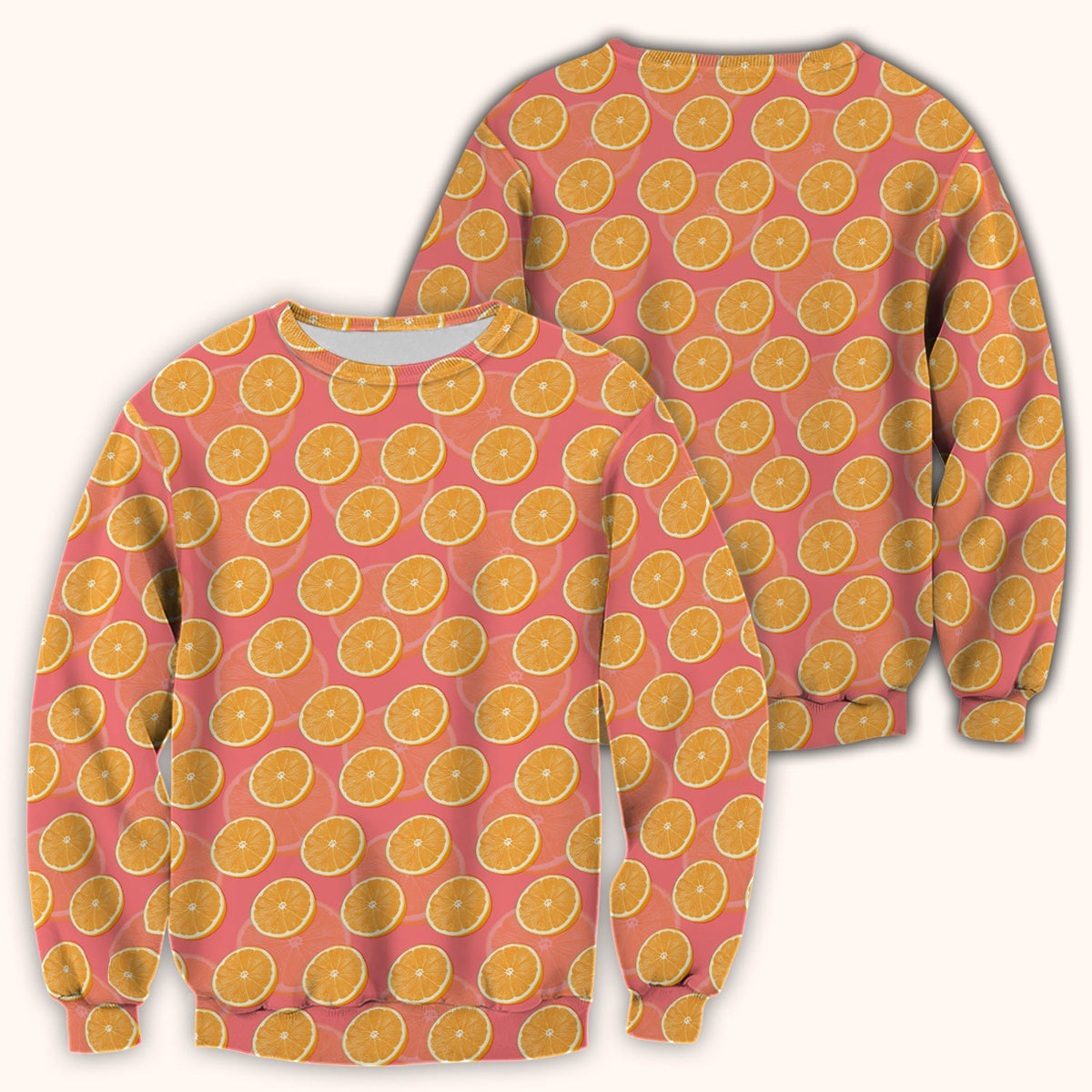 Fresh Orange Slice Nurse Scrub Top