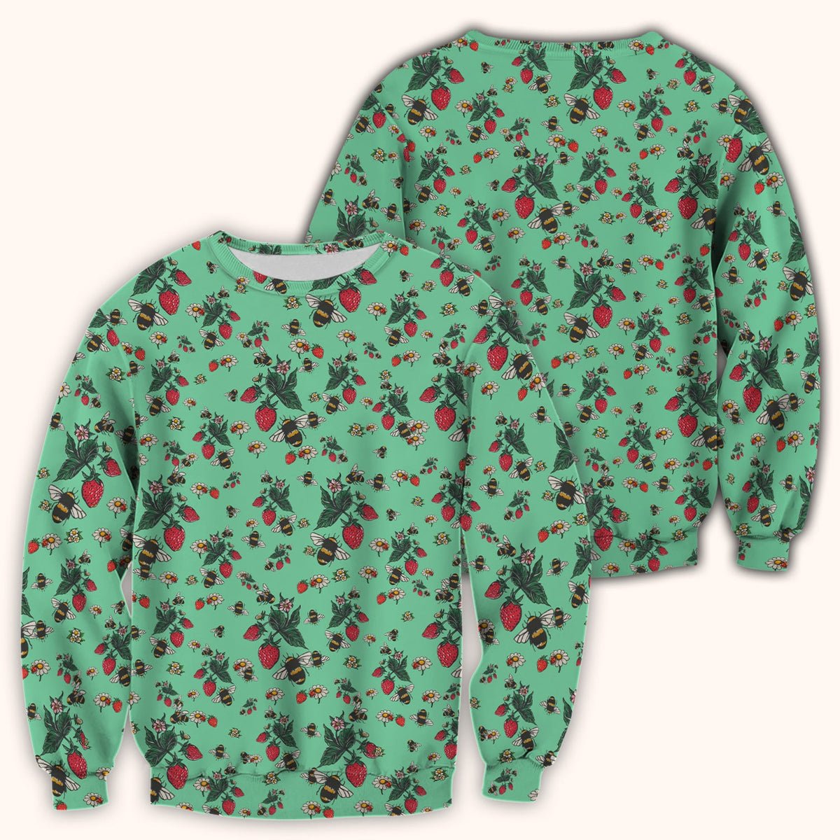 Strawberry Bee Daisy Nurse Scrub Top