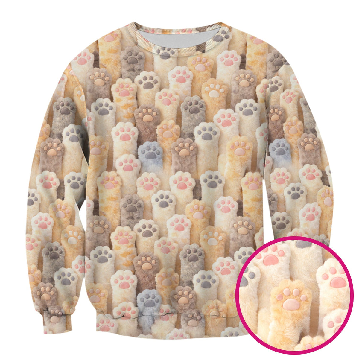 Fluffy Cat Paw Nurse Scrub Top