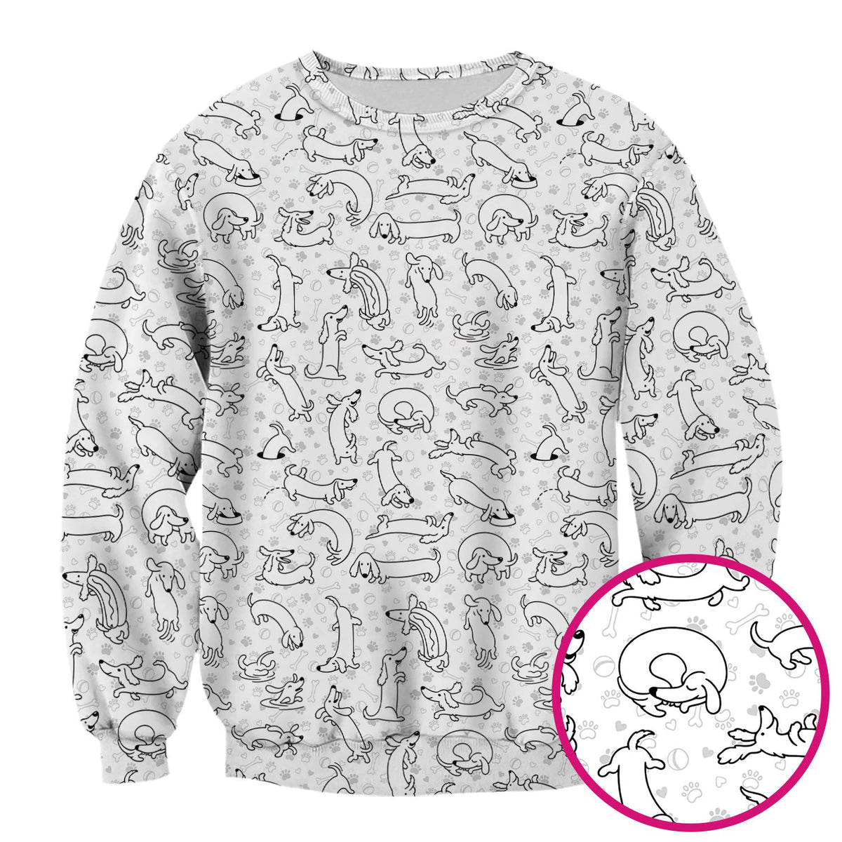 Dachshund Line Art Nurse Scrub Top