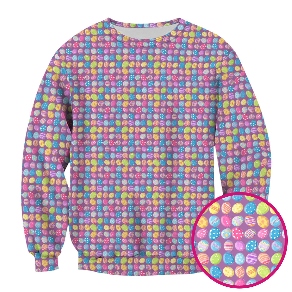 Colorful Easter Eggs Pattern Scrub Top, Comfortable Scrubs for Nurses