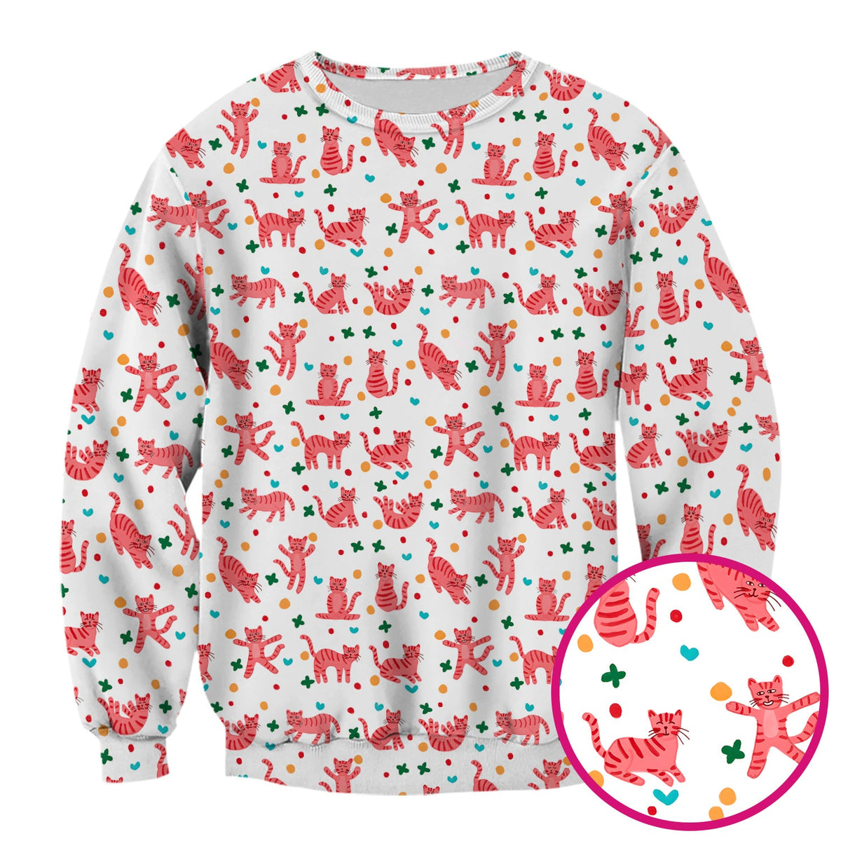 Pink Cat Nurse Scrub Top