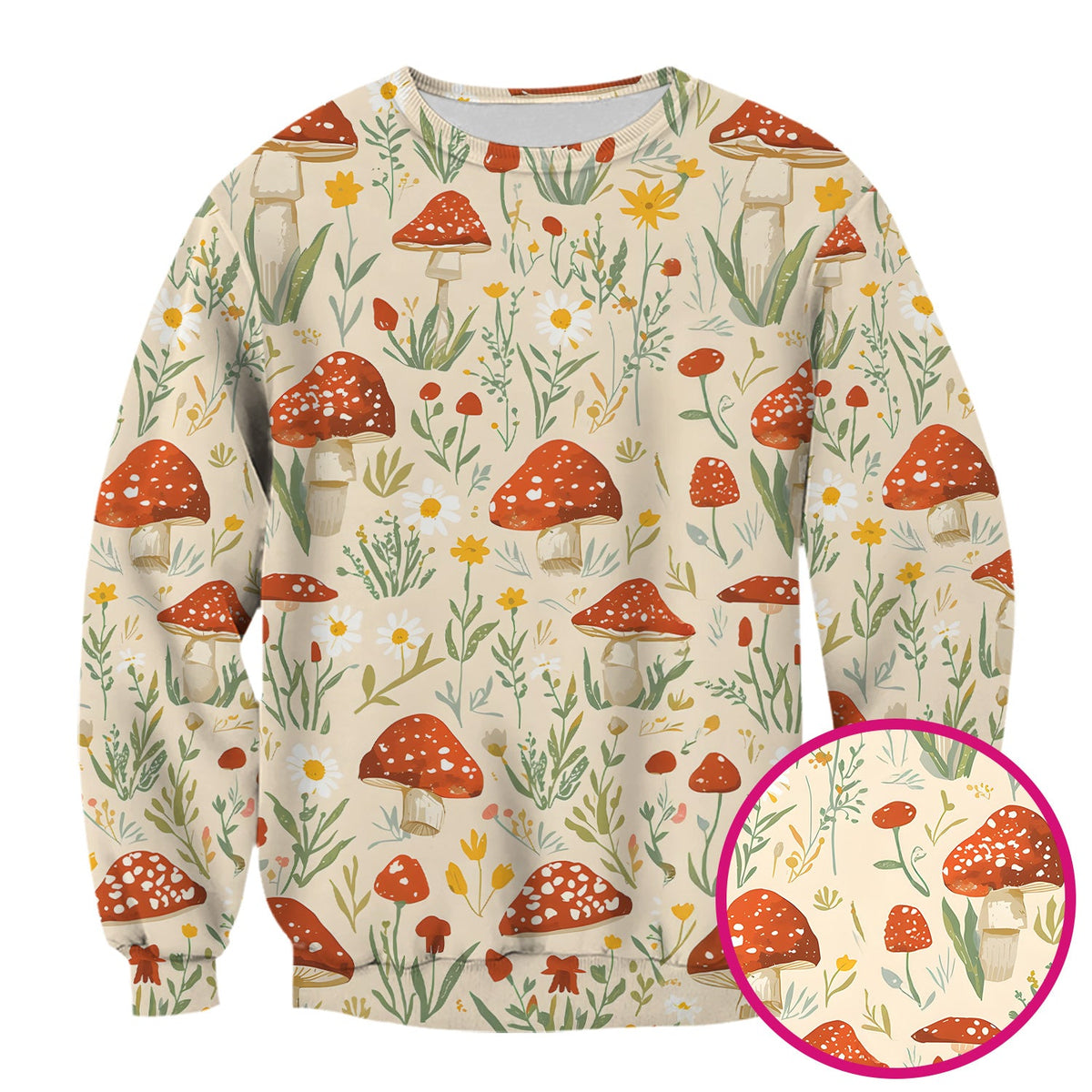 Mushroom Wildflower Nurse Scrub Top