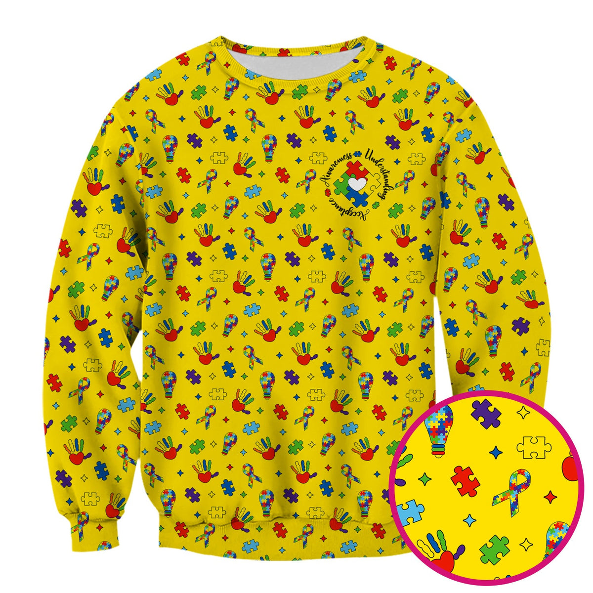 Autism Awareness Colorful Puzzle Nurse Scrub Top