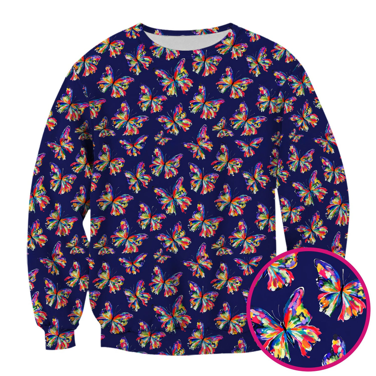Personalized Vibrant Rainbow Butterfly Nurse Scrub Top