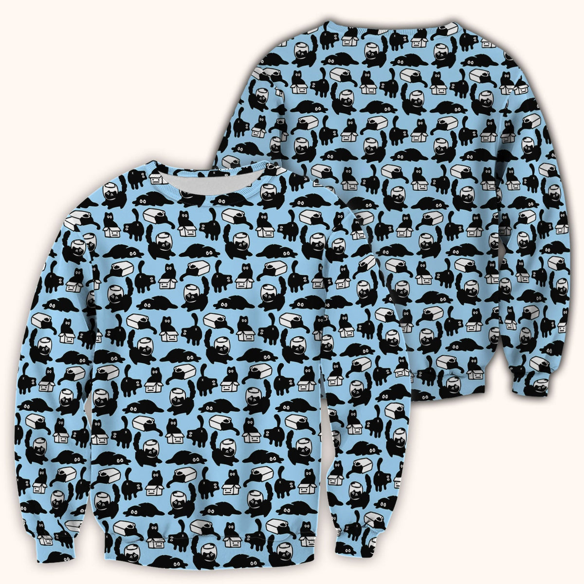 Dark Playful Cat Nurse Scrub Top