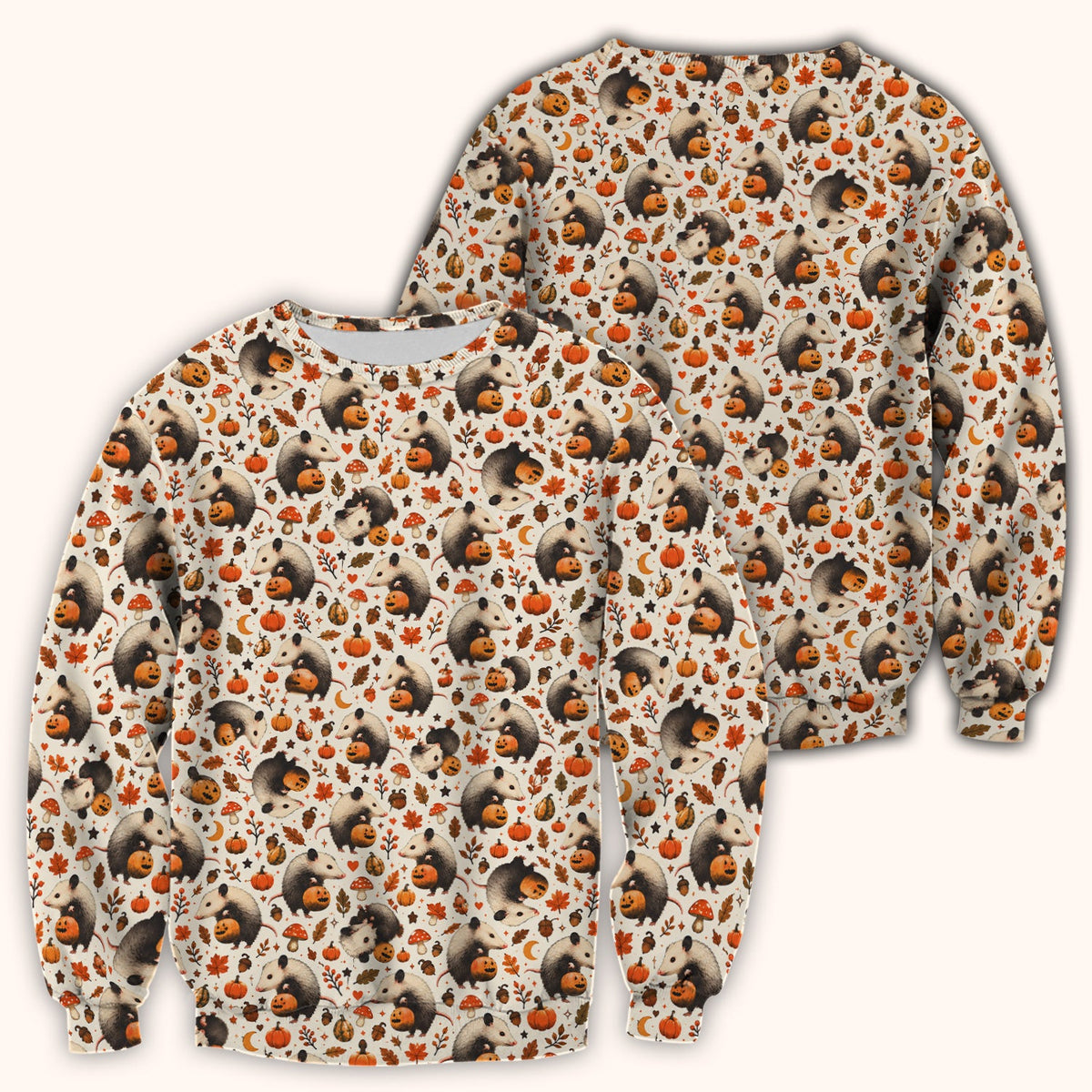 Opossum Pumpkin Patch Nurse Scrub Top - Halloween Gift