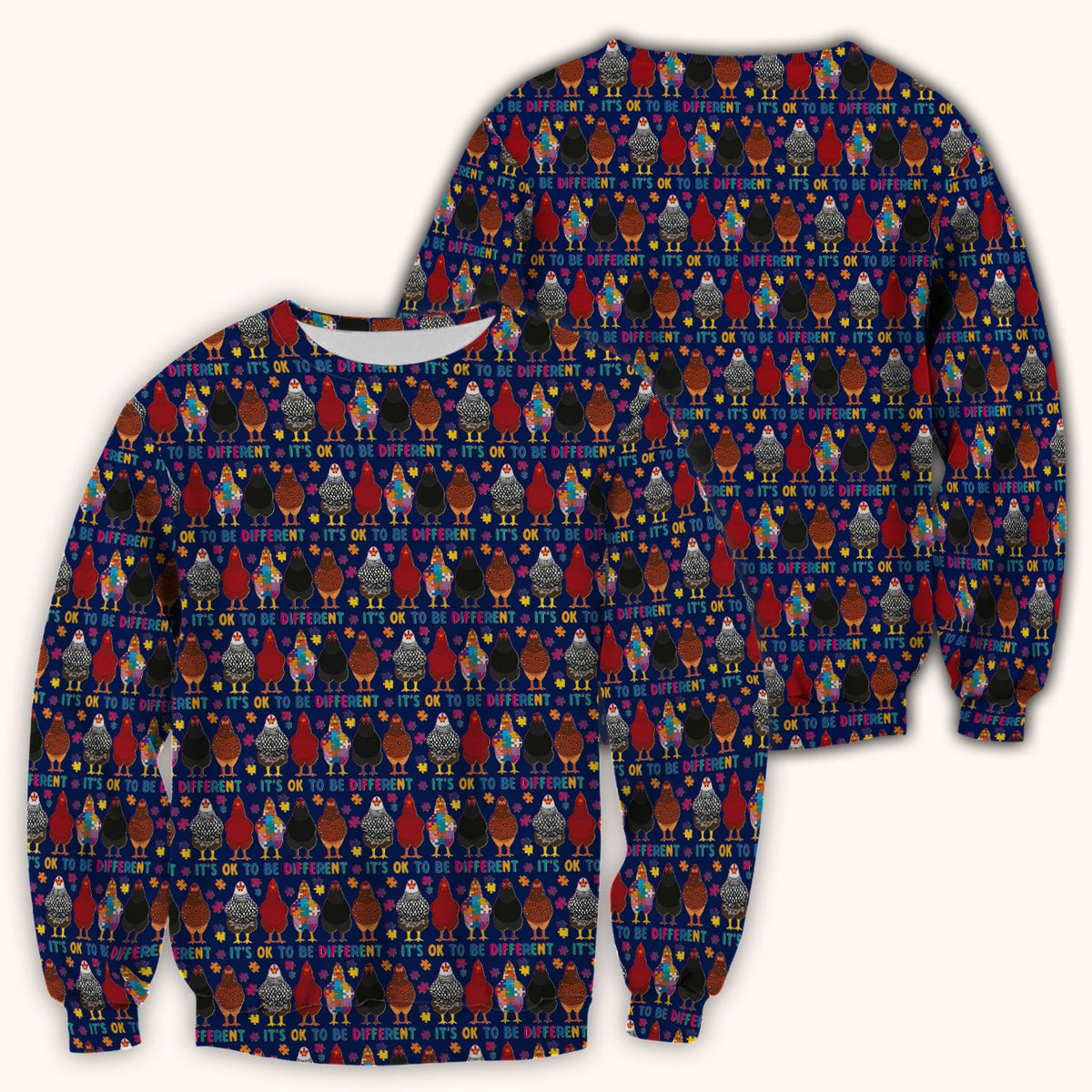 Autism Chicken It's OK To Be Different Nurse Scrub Top