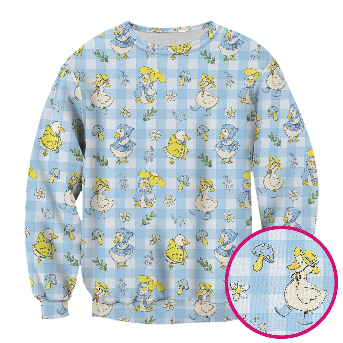 Duck Outfit Gingham Nurse Scrub Top