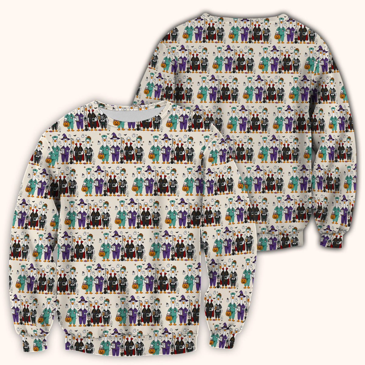 Halloween Goose Nurse Scrub Top
