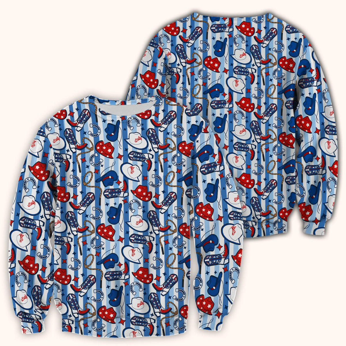 Western Cowboy Boots Hats Nurse Scrub Top